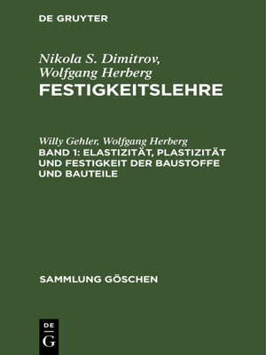 cover image of Elastizität, Plastizität und Festigkeit der Baustoffe und Bauteile